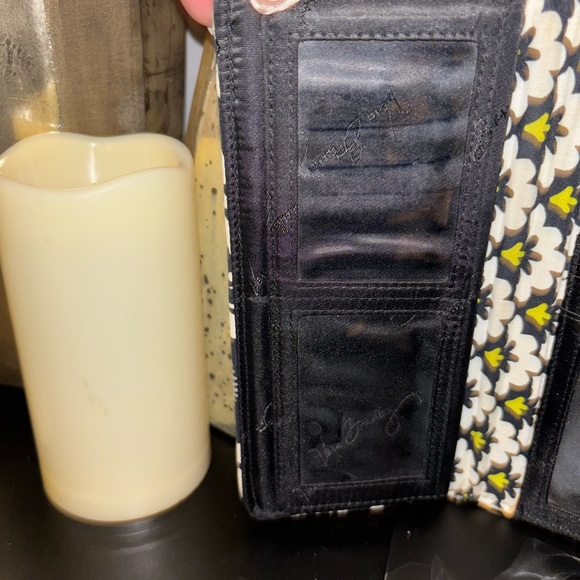 Vera Bradley Black and Yellow Patterned Wallet - Picture 2 of 7